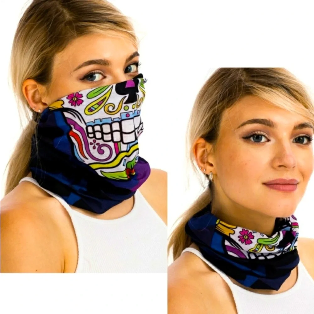🦋4/$25 Candy Skull Face Mask-Multifunctional